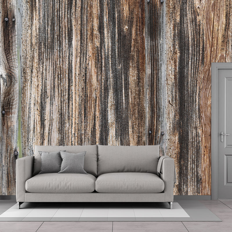 Industrial Style Wood Grain Mural Wallpaper Decorative Mildew Resistant Wall Decor