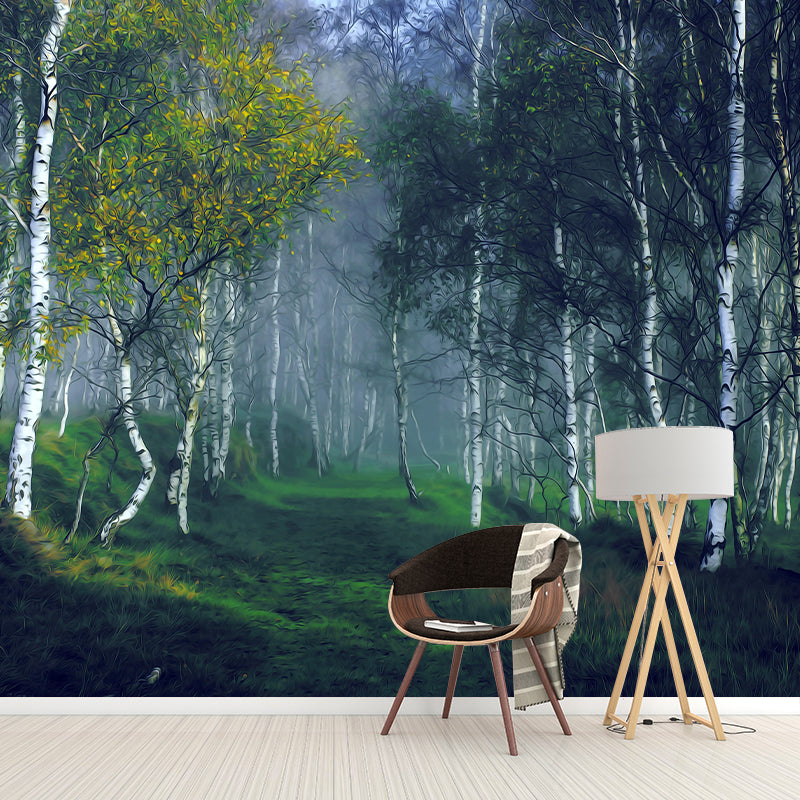 Illustration Forest Mural Wallpaper Decorative Mildew Resistant Wall Decor