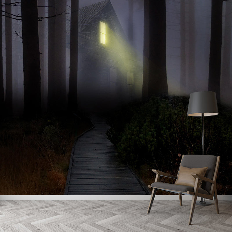 Illustration Forest Mural Wallpaper Decorative Mildew Resistant Wall Decor