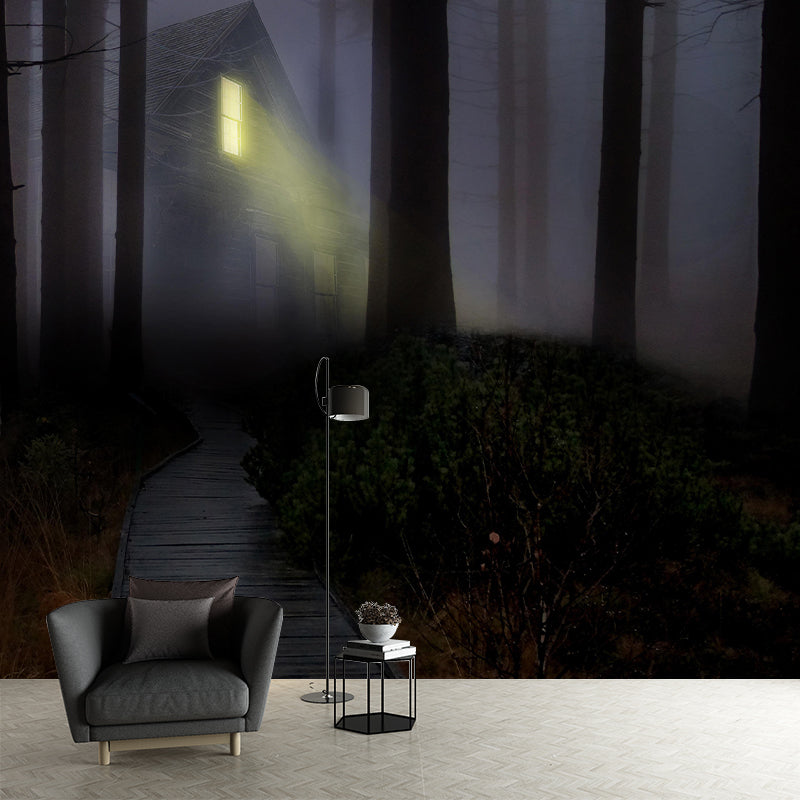 Illustration Forest Mural Wallpaper Decorative Mildew Resistant Wall Decor