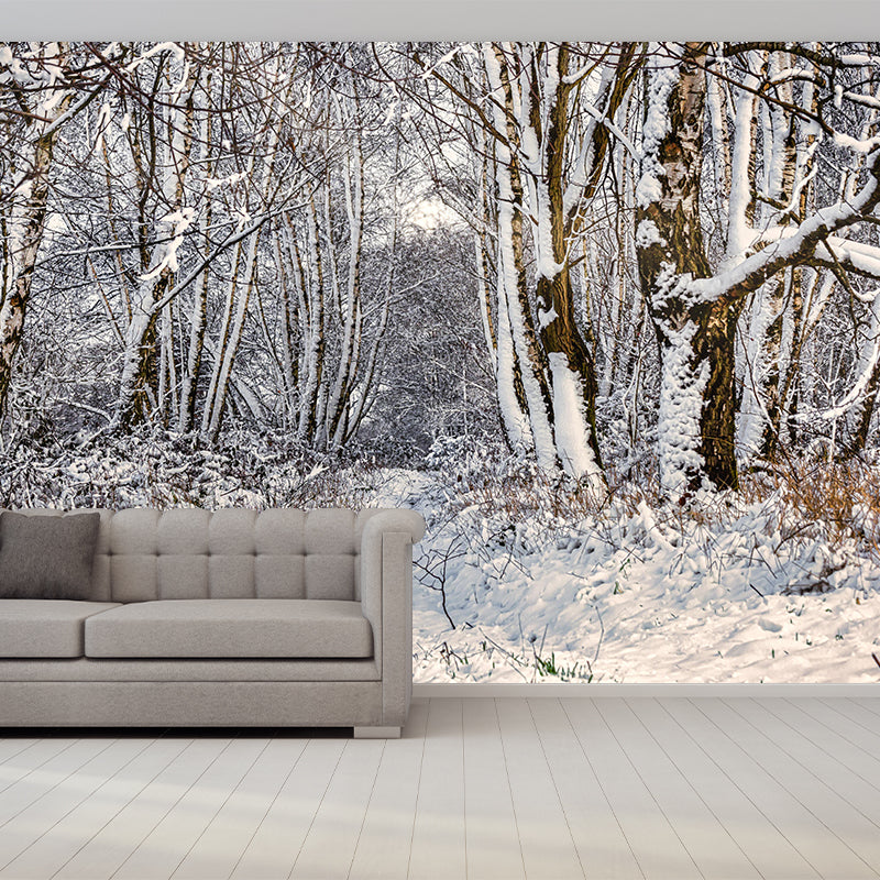 Modern Style Forest Mural Wallpaper Decorative Mildew Resistant Wall Decor