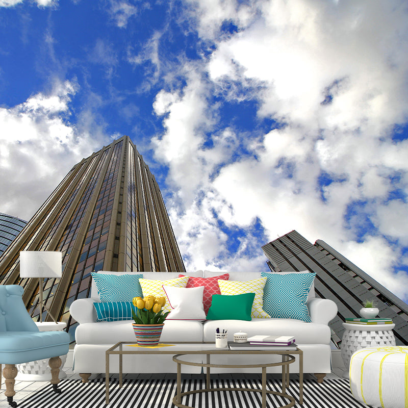 Contemporary Construction Mural Wallpaper Decorative Mildew Resistant Wall Art