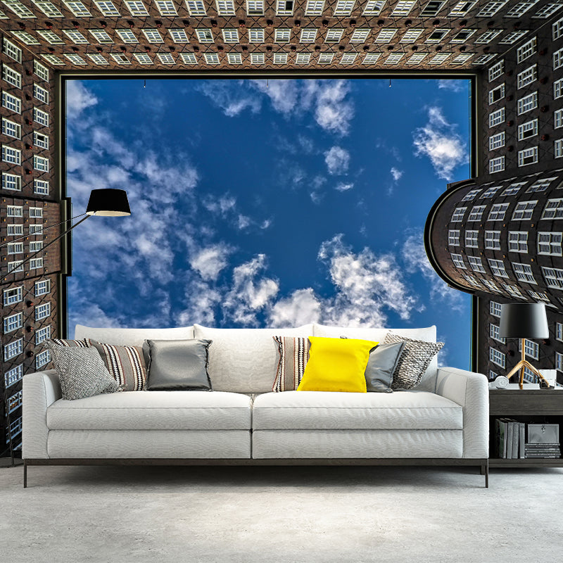 Contemporary Construction Mural Wallpaper Decorative Mildew Resistant for Decoration