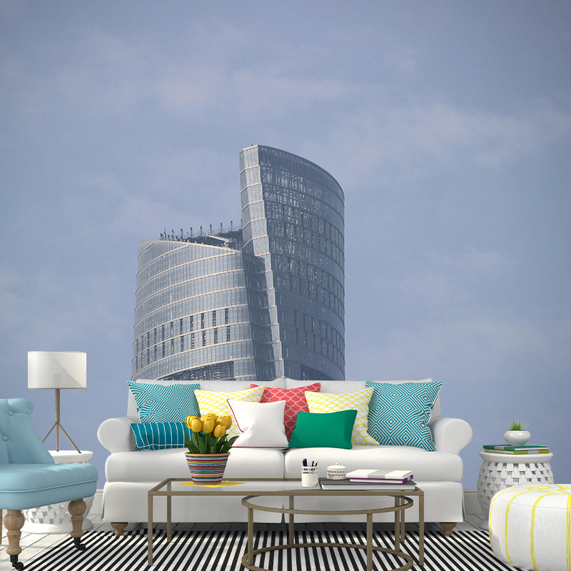 Contemporary Construction Mural Wallpaper Decorative Mildew Resistant Wall Decor