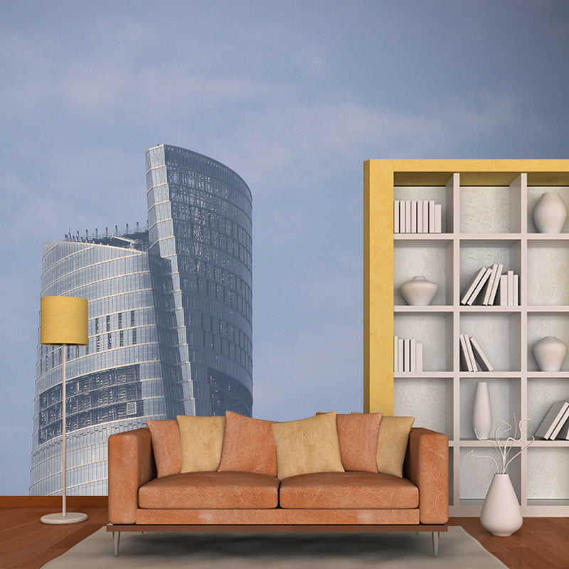 Contemporary Construction Mural Wallpaper Decorative Mildew Resistant Wall Decor