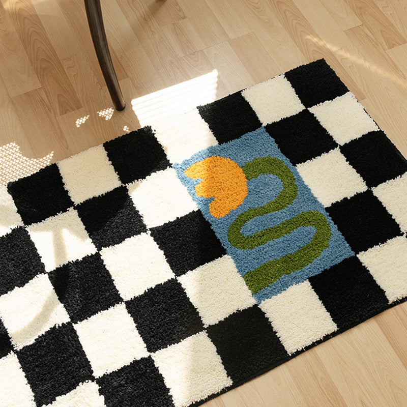 Moderna camera da letto moquette moquette nere a quadro area tappeto area resistente area tappeto