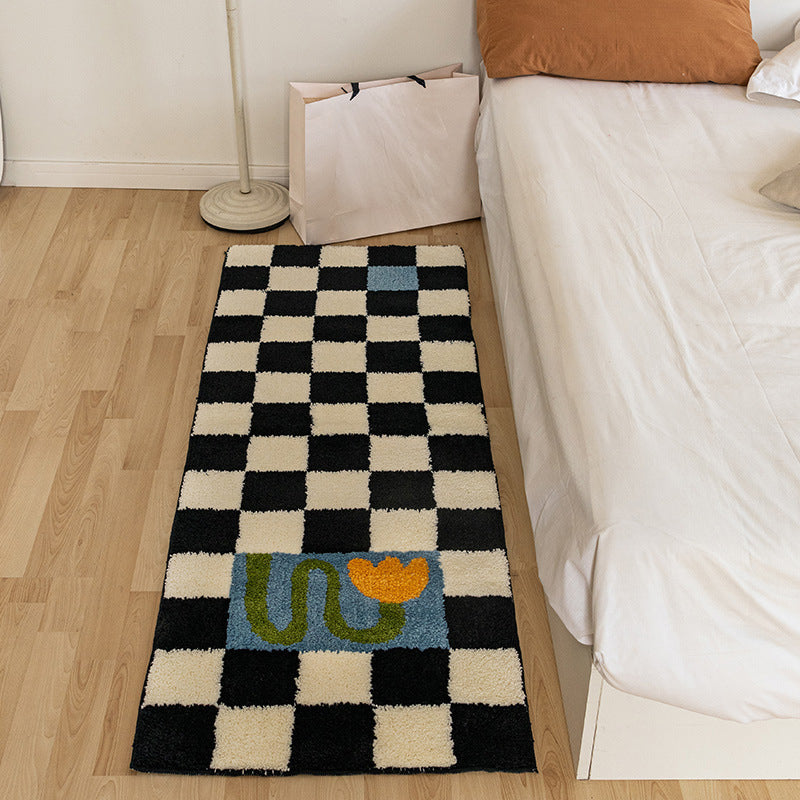 Moderna camera da letto moquette moquette nere a quadro area tappeto area resistente area tappeto