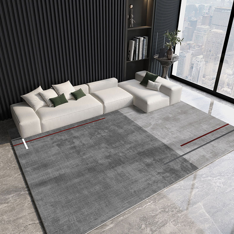 Gorgeous Gray Tone Carpet Modern Polyester Area Rug Living Room Area Rug with Non-Slip Backing
