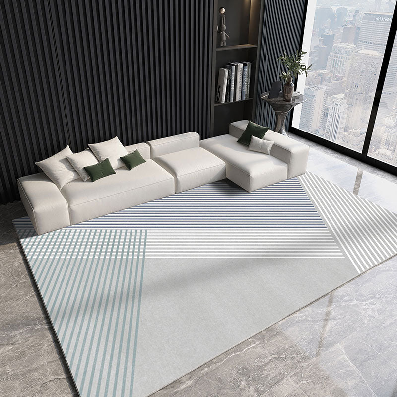 Gorgeous Gray Tone Carpet Modern Polyester Area Rug Living Room Area Rug with Non-Slip Backing