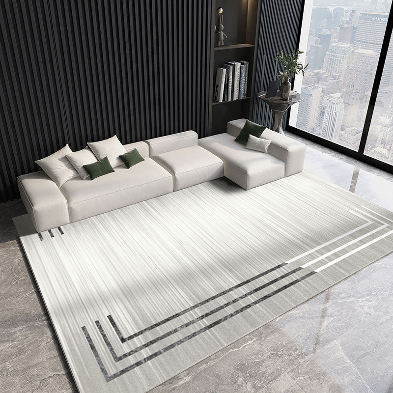 Gorgeous Gray Tone Carpet Modern Polyester Area Rug Living Room Area Rug with Non-Slip Backing