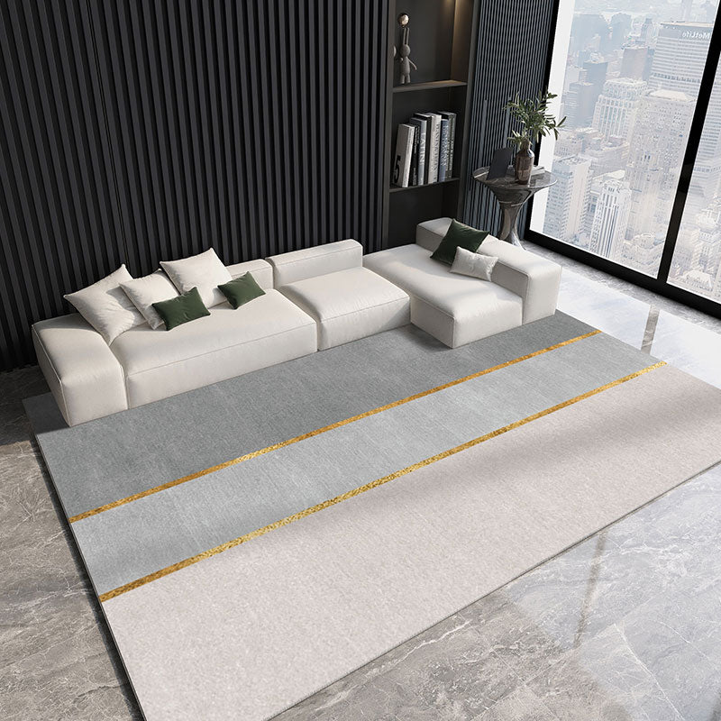 Gorgeous Gray Tone Carpet Modern Polyester Area Rug Living Room Area Rug with Non-Slip Backing