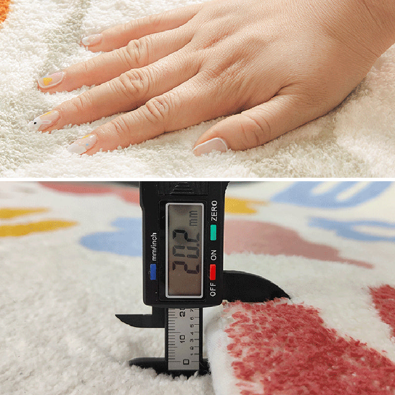 Modern Flower Pattern Rug Brown Polyester Area Rug Non-Slip Backing Rug for Home Decor