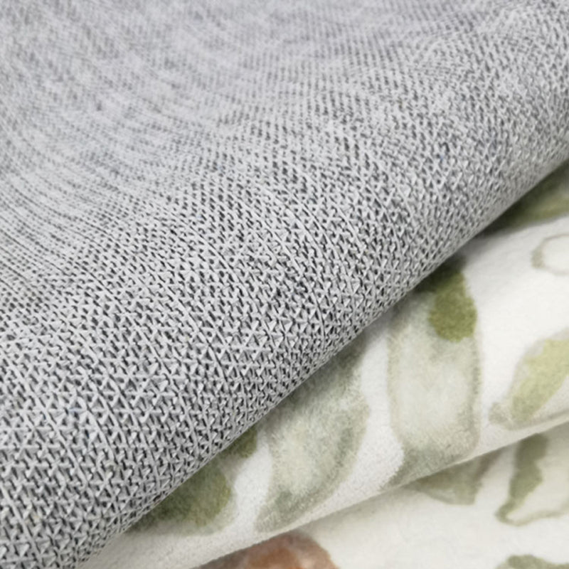 White Floral Print Area Rug Modern Polyester Area Carpet Non-Slip Backing Rug for Living Room