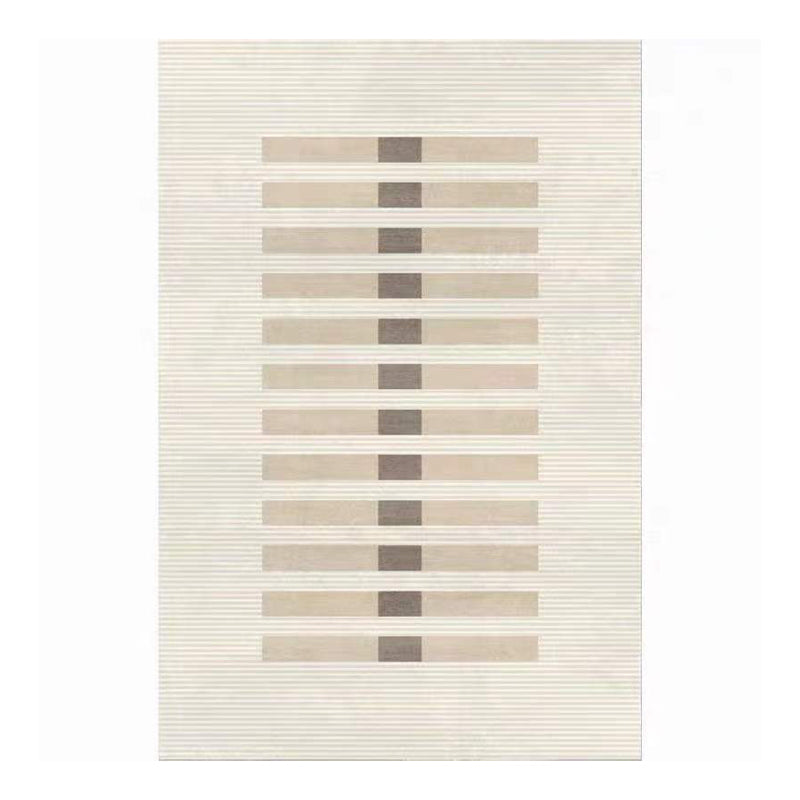 Modern Geometric Print Rug Apricot Polyester Area Carpet Non-Slip Backing Rug for Drawing Room