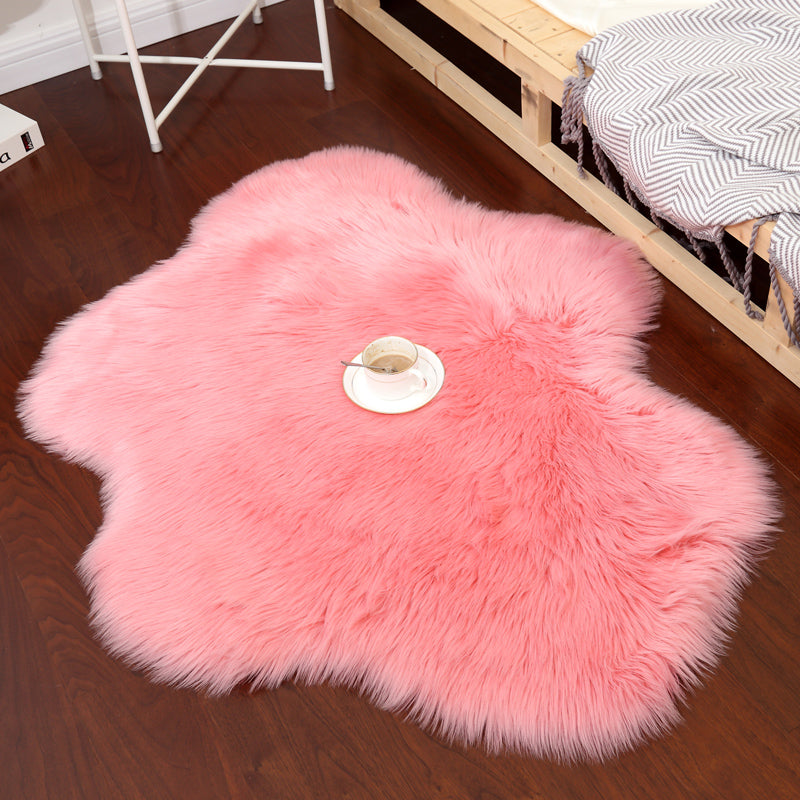 Chic en peluche tapis pur couleurs orlon tapis de soins faciles pour la chambre à coucher