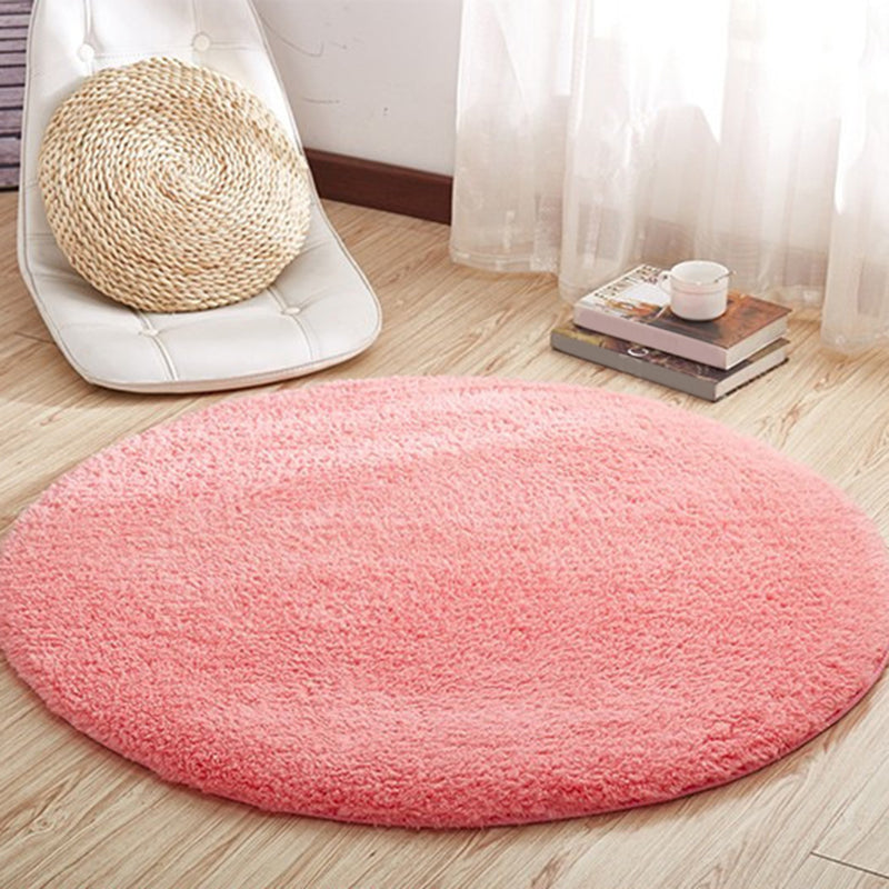 Modern Solid Color Area Rug Grey Plush Area Carpet Polyester Non-Slip Backing Rug for Home Decor
