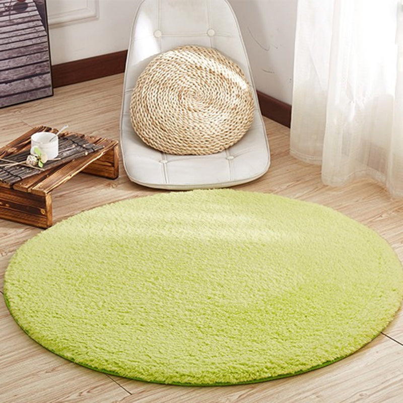 Modern Solid Color Area Rug Grey Plush Area Carpet Polyester Non-Slip Backing Rug for Home Decor