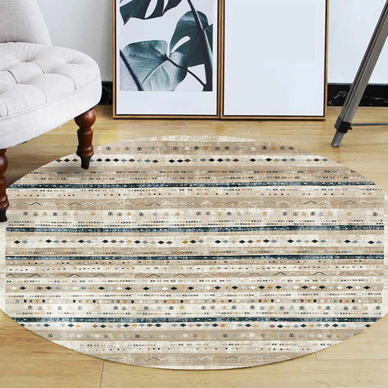 Stylish Modern Carpet Polyester Geometric Pattern Area Rug Non-Slip Backing Rug for Home Decor