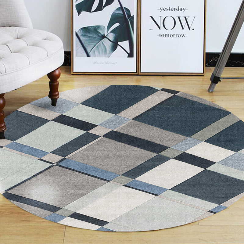 Stylish Modern Carpet Polyester Geometric Pattern Area Rug Non-Slip Backing Rug for Home Decor