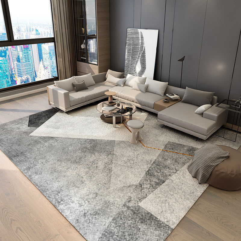 Modern Area Carpet Geometric Area Rug Polyester Home Decor Carpet with Non-Slip Backing