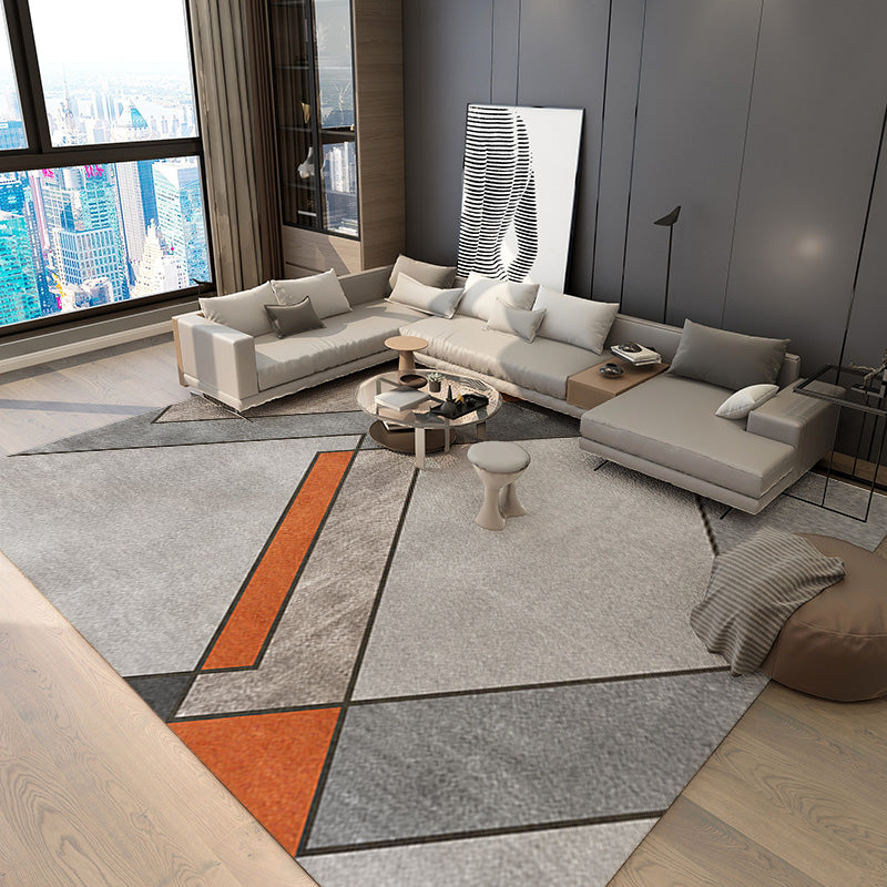 Modern Area Carpet Geometric Area Rug Polyester Home Decor Carpet with Non-Slip Backing