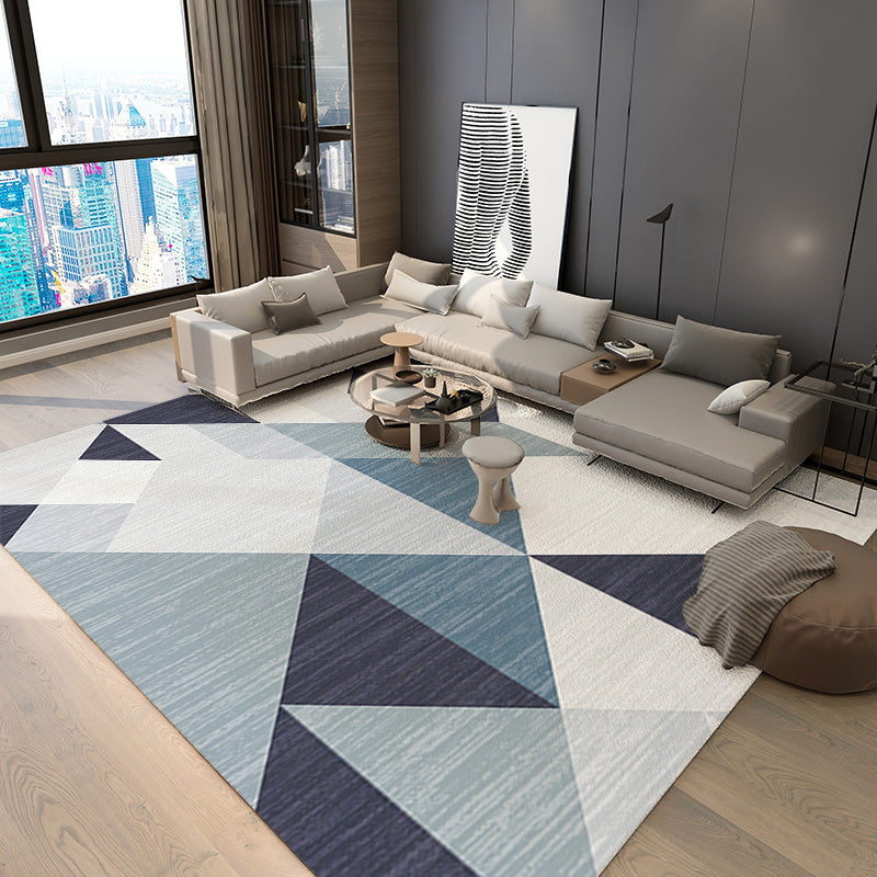 Modern Area Carpet Geometric Area Rug Polyester Home Decor Carpet with Non-Slip Backing