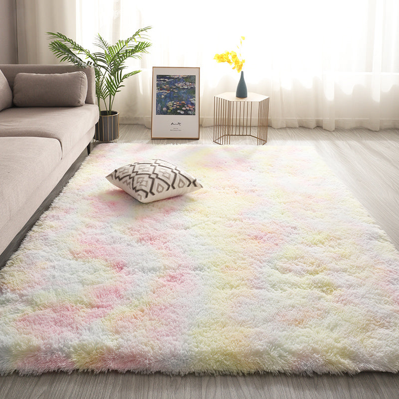 Funky Tie Dye Printed Rug Distinctive Carpet Polyester Anti-Slip Shag Rug for Living Room