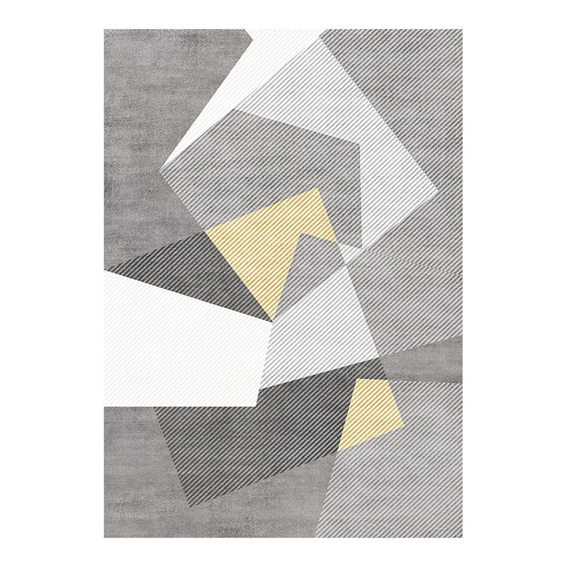 Leisure Polyester Area Rug Fancy Geometric Print Rug Stain Resistant Indoor Rug for Home Decor