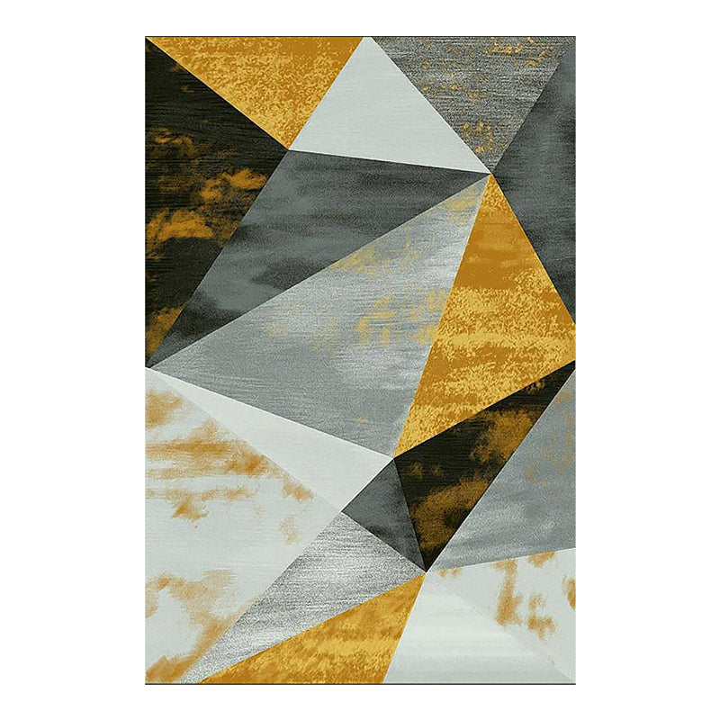 Modern Living Room Area Rug Geometric Print Polyester Area Rug Stain Resistant Carpet