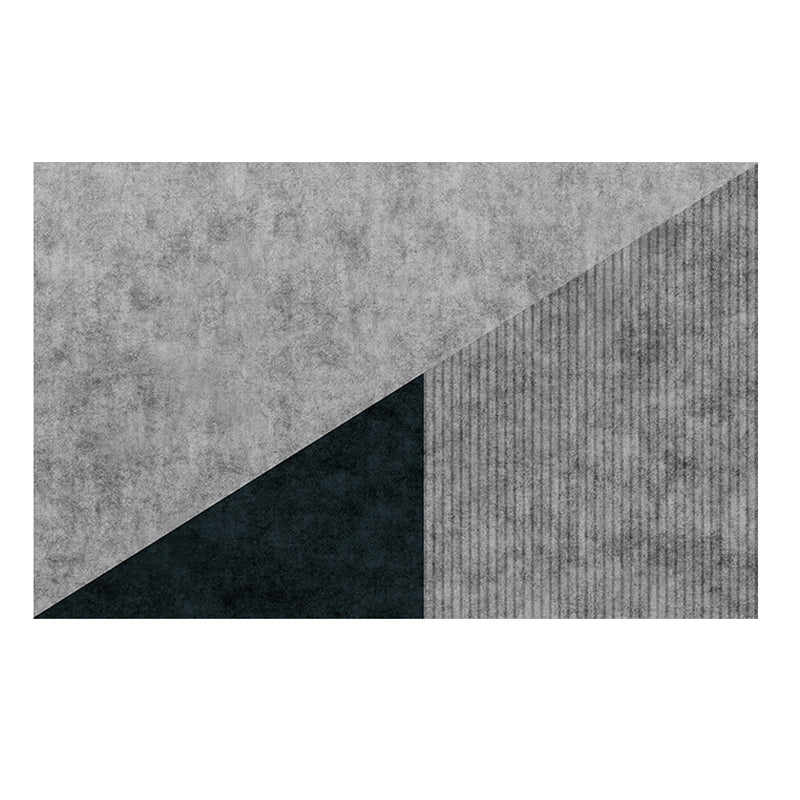 Navy Modern Area Rug Geometric Pattern Polyester Area Rug Stain Resistant Carpet for Drawing Room