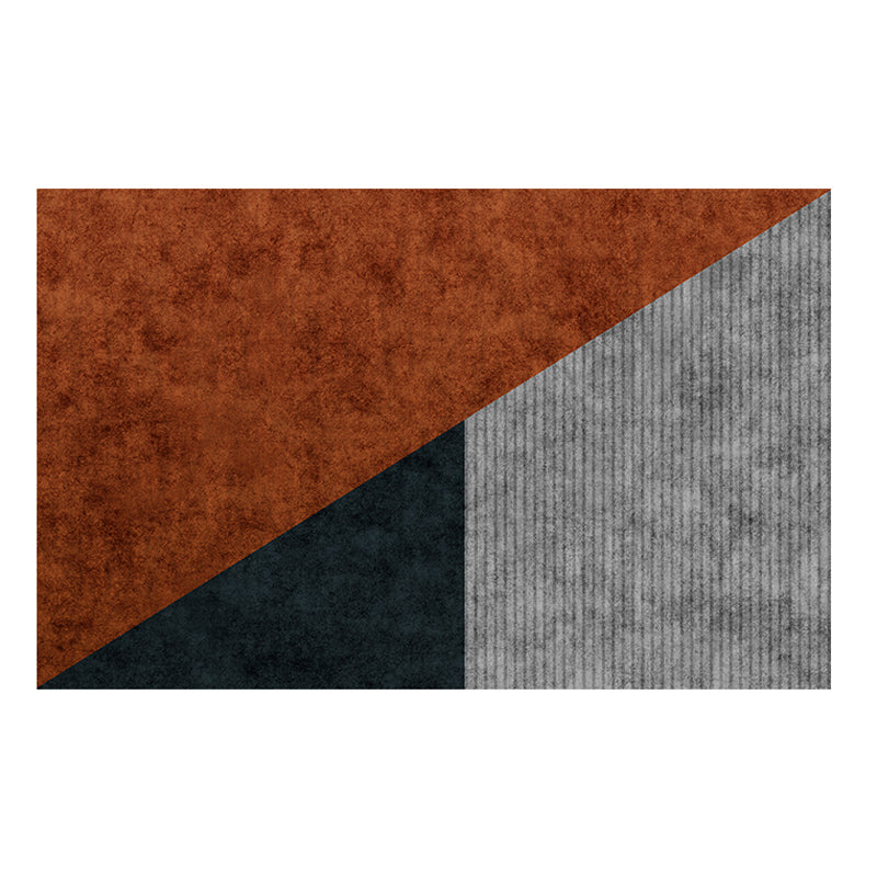 Navy Modern Area Rug Geometric Pattern Polyester Area Rug Stain Resistant Carpet for Drawing Room