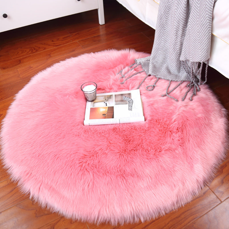 Pink Bedroom Area Rug Plush Orlon Area Carpet Solid Color Easy Care Rug