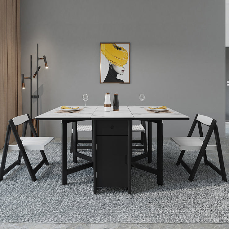 Mesa de comedor plegable Mesa rectangular moderna con base de almacenamiento (solo mesa)