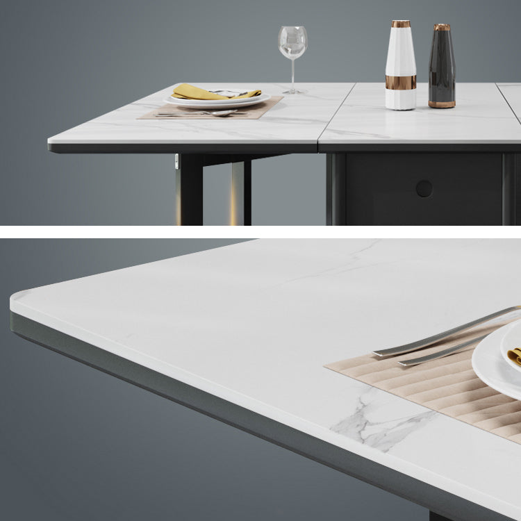 Mesa de comedor plegable Mesa rectangular moderna con base de almacenamiento (solo mesa)