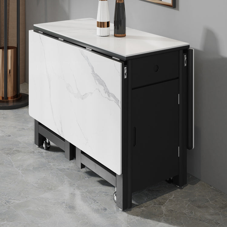 Mesa de comedor plegable Mesa rectangular moderna con base de almacenamiento (solo mesa)