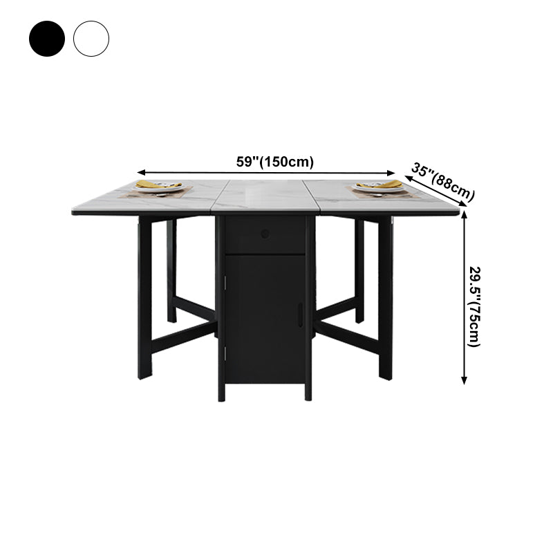 Mesa de comedor plegable Mesa rectangular moderna con base de almacenamiento (solo mesa)