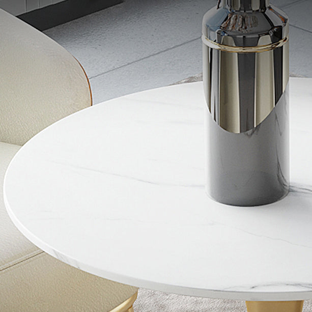 Traditional Luxury Dining Table Round Sintered Stone Dining Table with Tulip Base