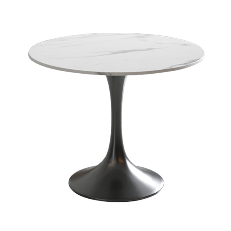 Traditional Luxury Dining Table Round Sintered Stone Dining Table with Tulip Base