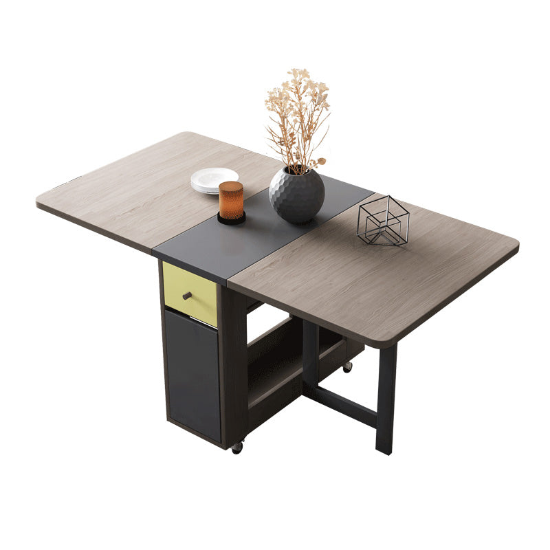 Mid-Century Modern Dining Table Rectangle Drop-Leaf 59" Dining Table(only table)