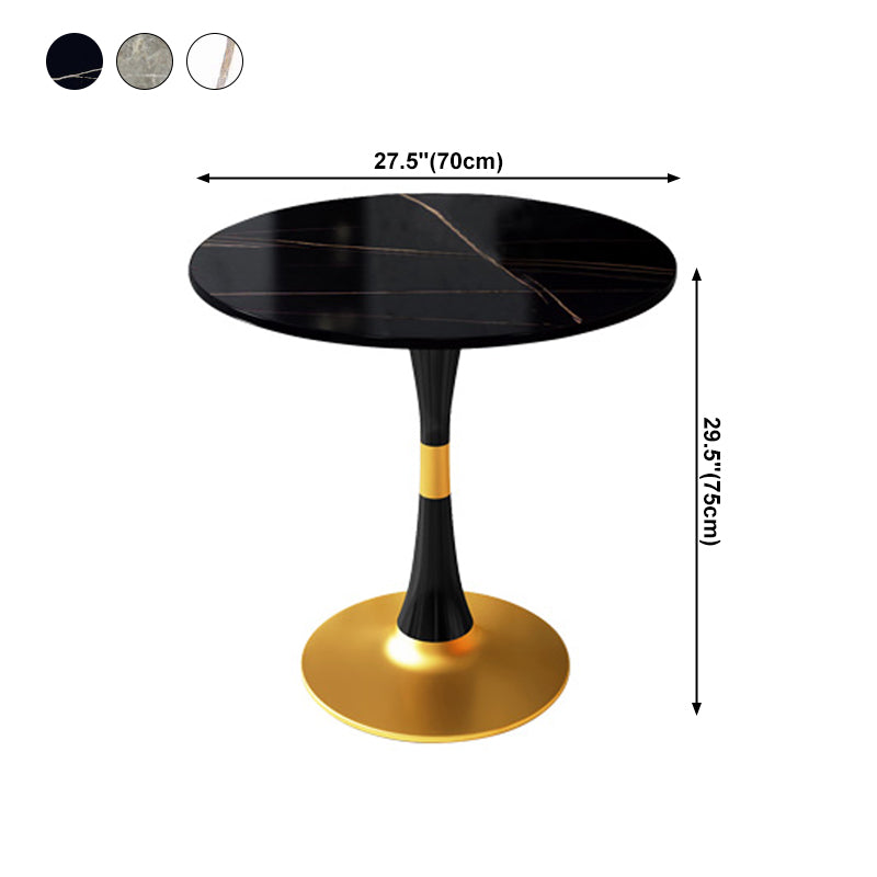 Round Traditional Luxury Dining Table Sintered Stone Table with Tulip Base