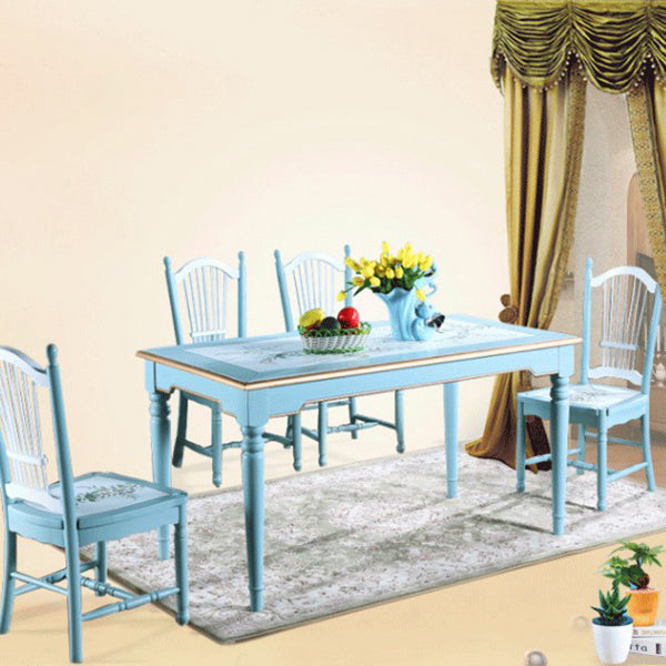 Mid-Century Modern Dining Table Solid Wood Rectangle Dining Table for Home Use