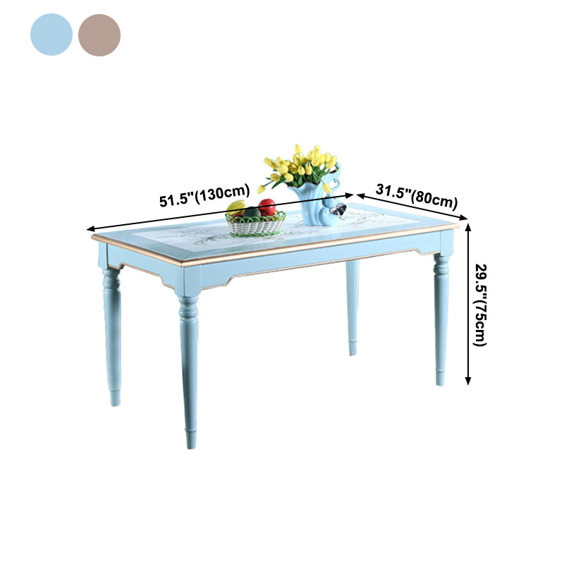 Mid-Century Modern Dining Table Solid Wood Rectangle Dining Table for Home Use