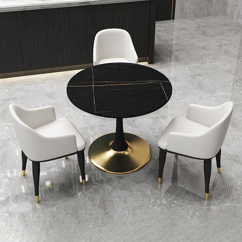 Tavolo da pranzo contemporaneo da 31,5 pollici tavolo rotondo per cucina e sala da pranzo