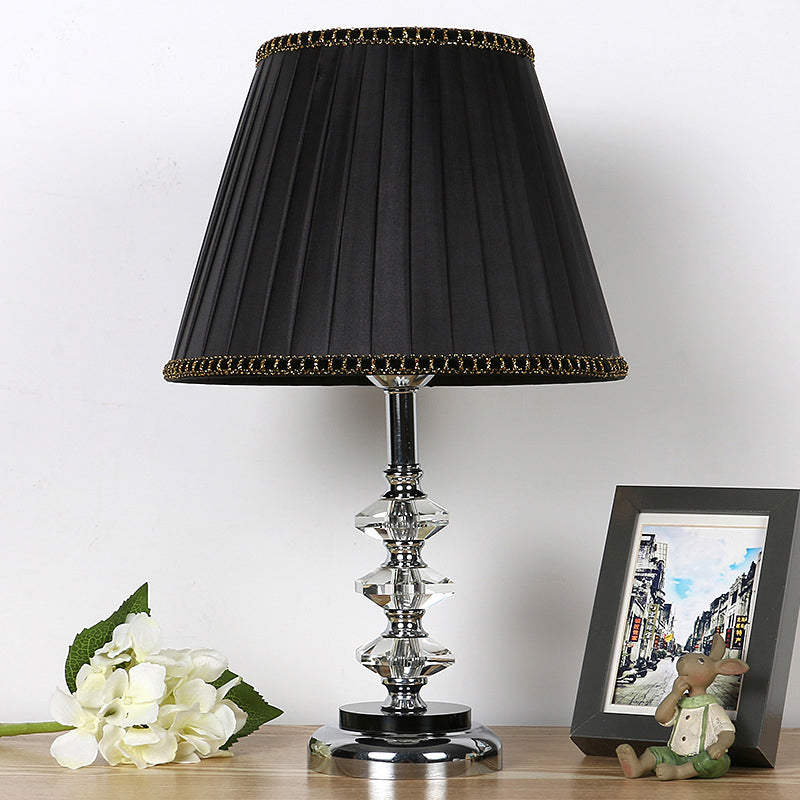 Simple Sweet Smant Simpured Night Light Light Clear K9 Crystal 1 Lámpara de mesa de sala de estar en negro