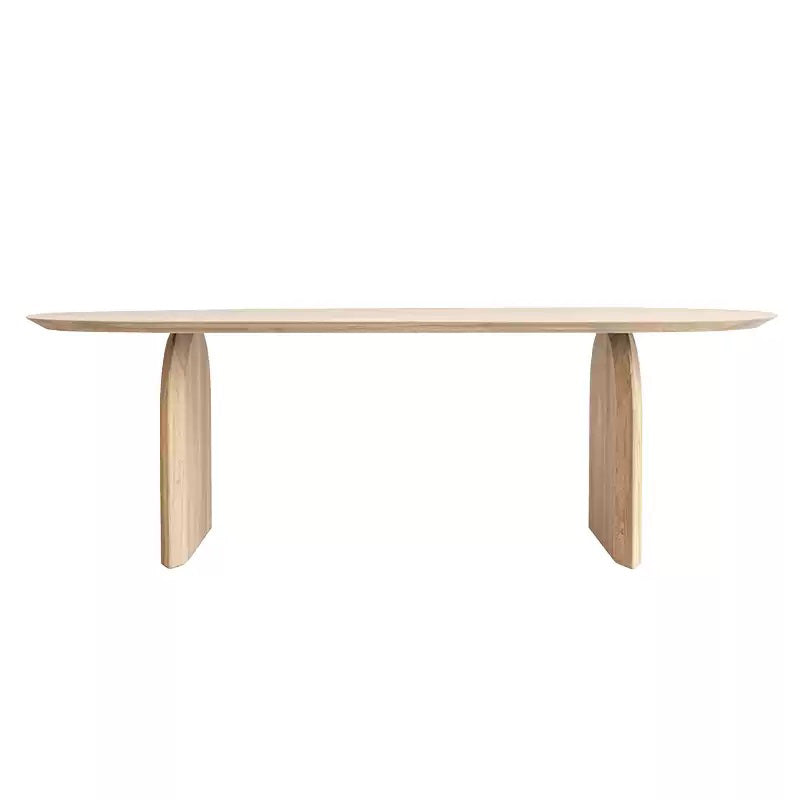 Ovale dinette tafel eenvoud stijl dubbele voetstukmeubels voor binnen