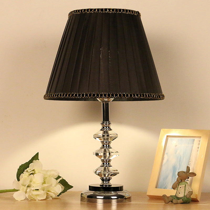 Simple Sweet Smant Simpured Night Light Light Clear K9 Crystal 1 Lámpara de mesa de sala de estar en negro