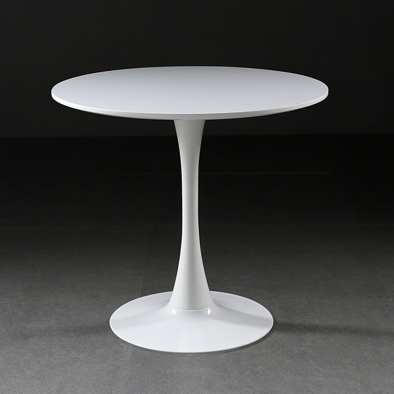 Metal Contemporary Round Dining Table Wood Top Table with Tulip