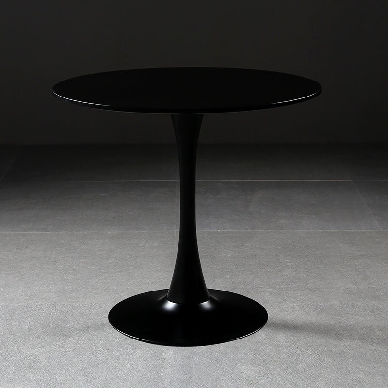 Metal Contemporary Round Dining Table Wood Top Table with Tulip