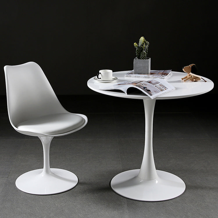 Metal Contemporary Round Dining Table Wood Top Table with Tulip