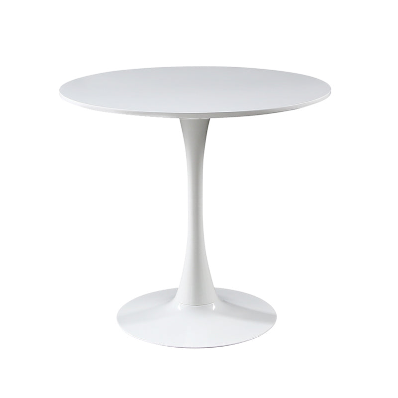 Metal Contemporary Round Dining Table Wood Top Table with Tulip